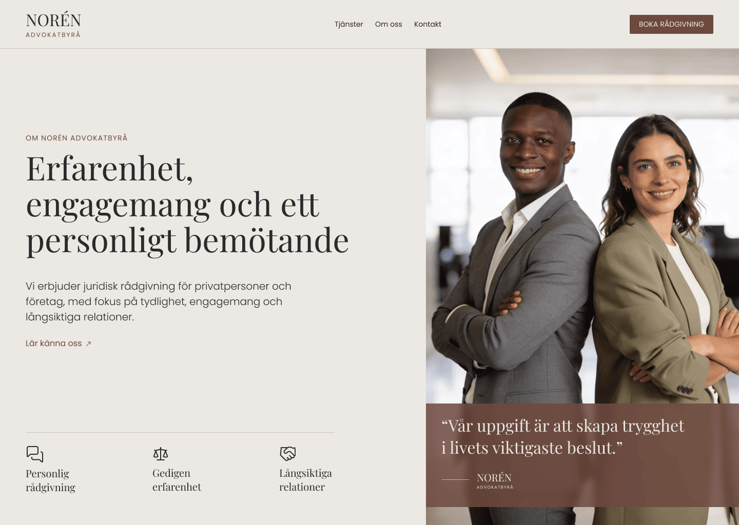 Om Norén Advokatbyrå på byråns webbplats